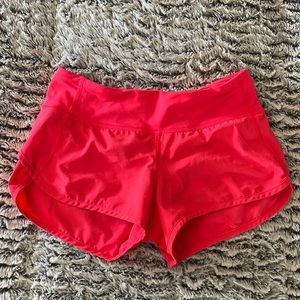 Lululemon women’s shorts; size 2 with tag cut out; pink